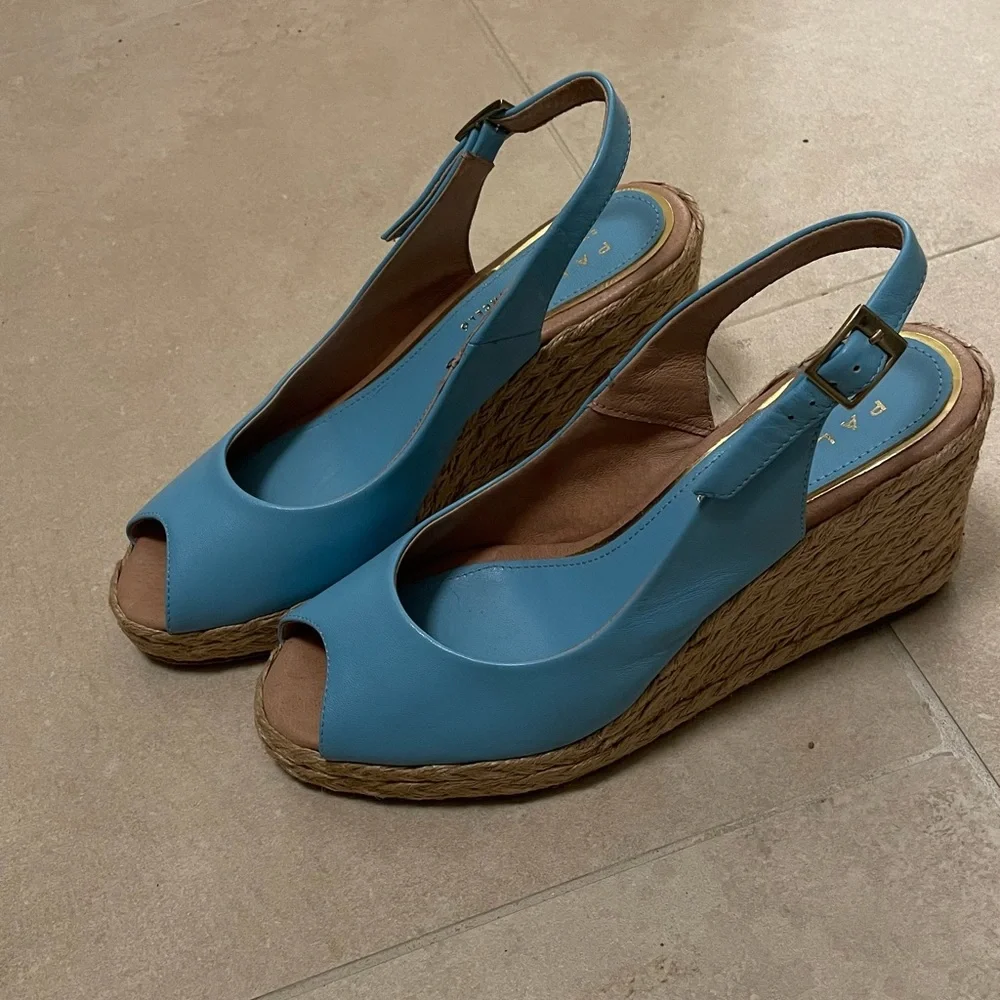 Palomitas blue peep toe wedge - Picture 7 of 8